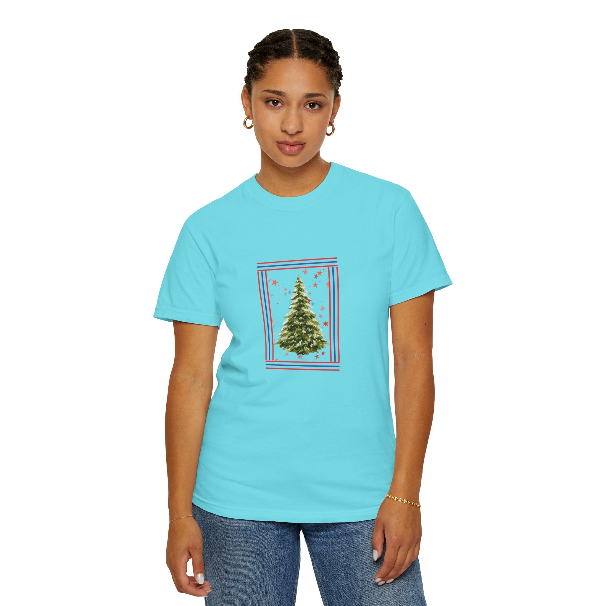 Christmas Tree Graphic T-Shirt | Unisex | 100% Cotton | American Pride Spirit