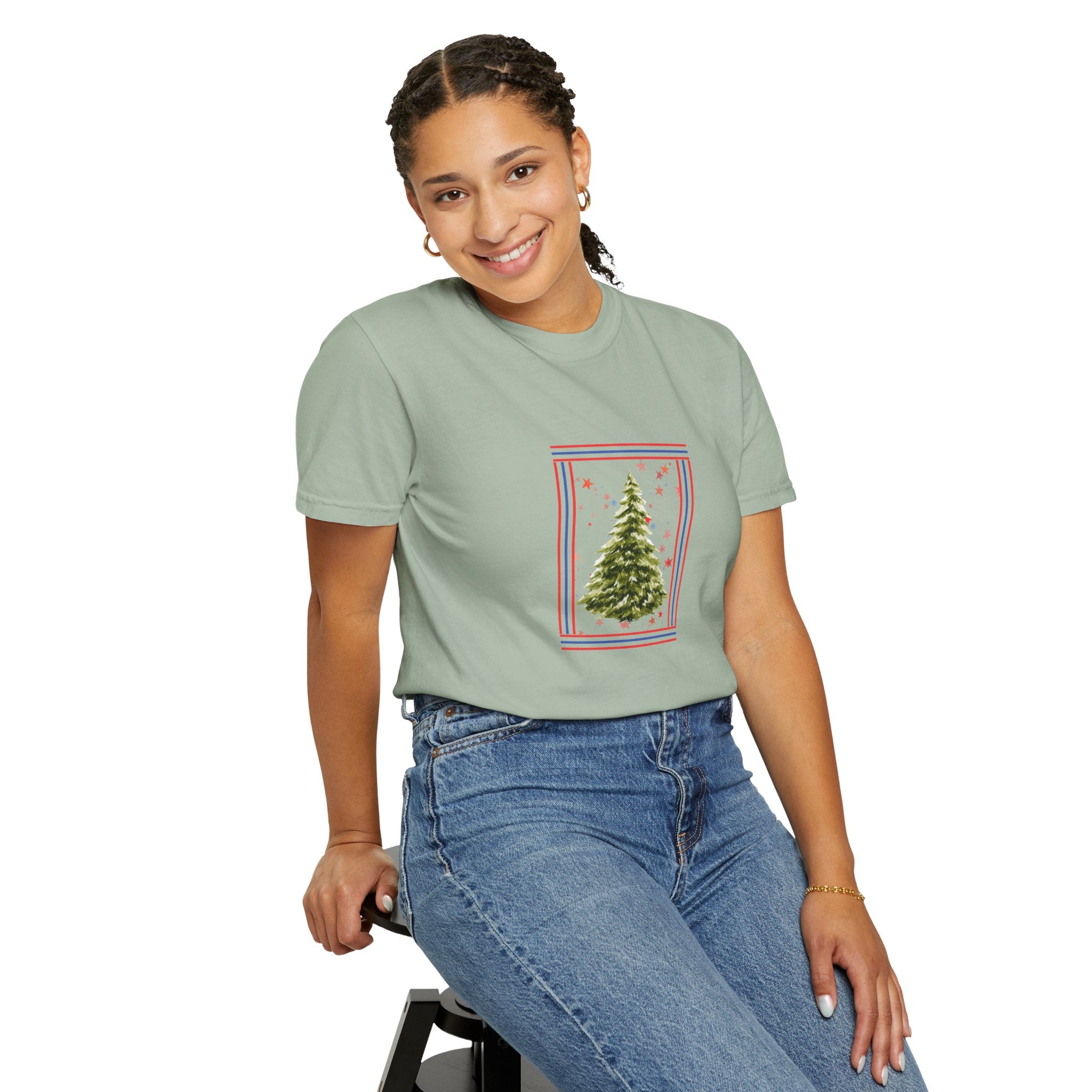 Christmas Tree Graphic T-Shirt | Unisex | 100% Cotton | American Pride Spirit