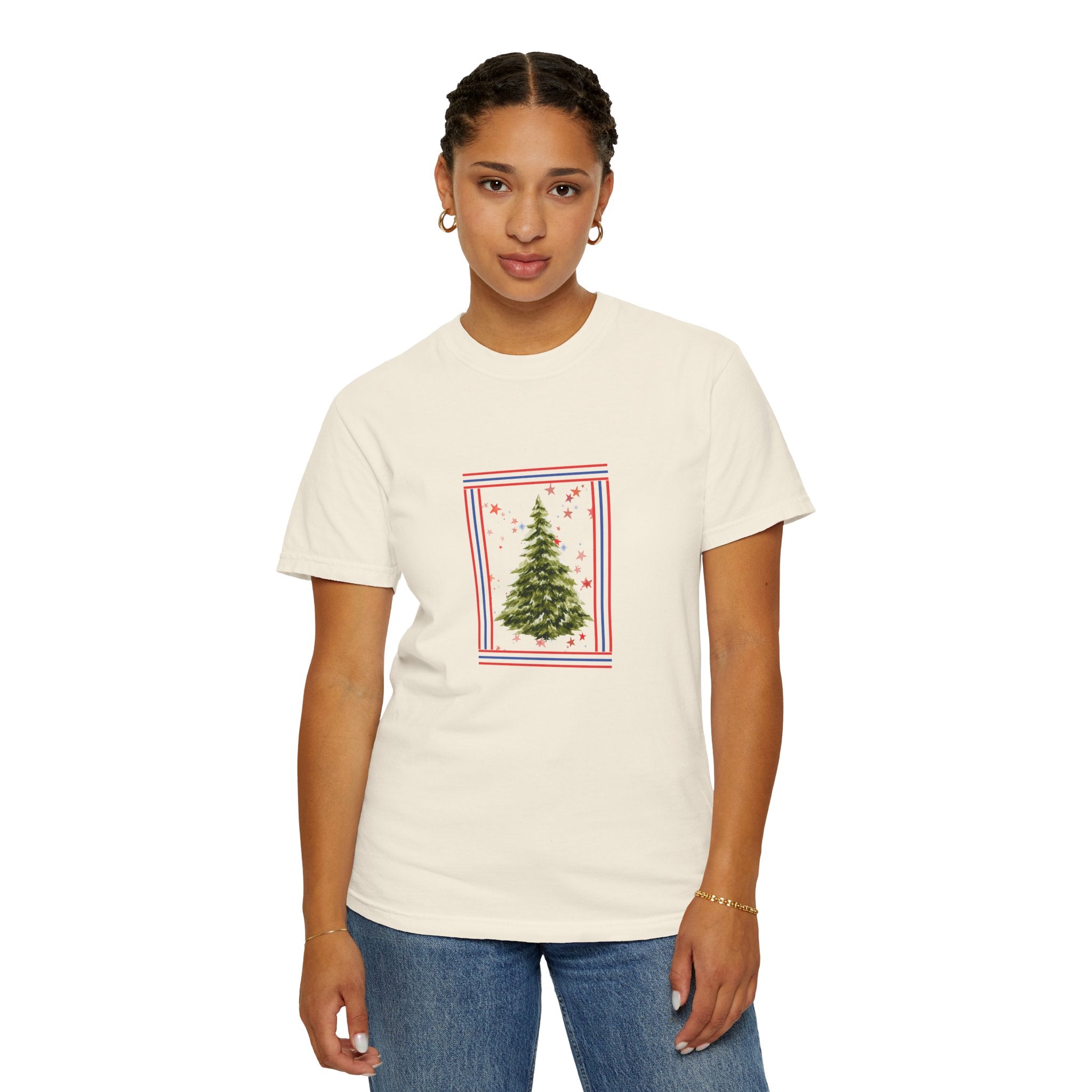 Christmas Tree Graphic T-Shirt | Unisex | 100% Cotton | American Pride Spirit