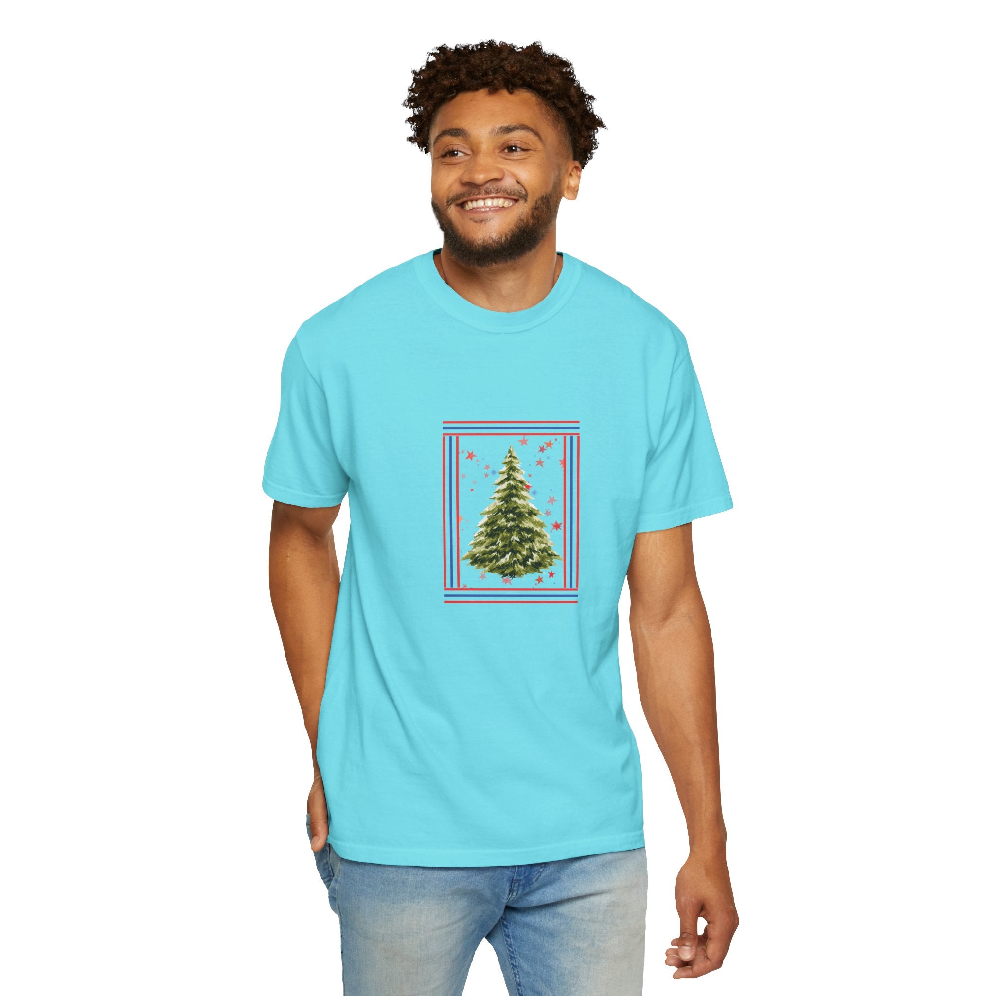 Christmas Tree Graphic T-Shirt | Unisex | 100% Cotton | American Pride Spirit