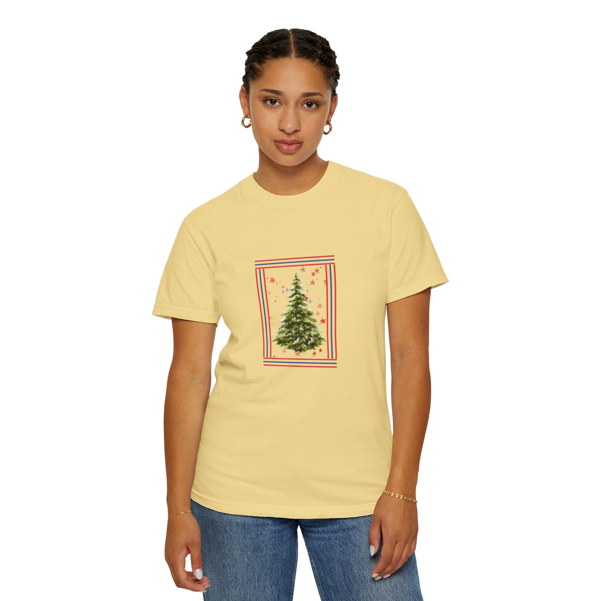 Christmas Tree Graphic T-Shirt | Unisex | 100% Cotton | American Pride Spirit