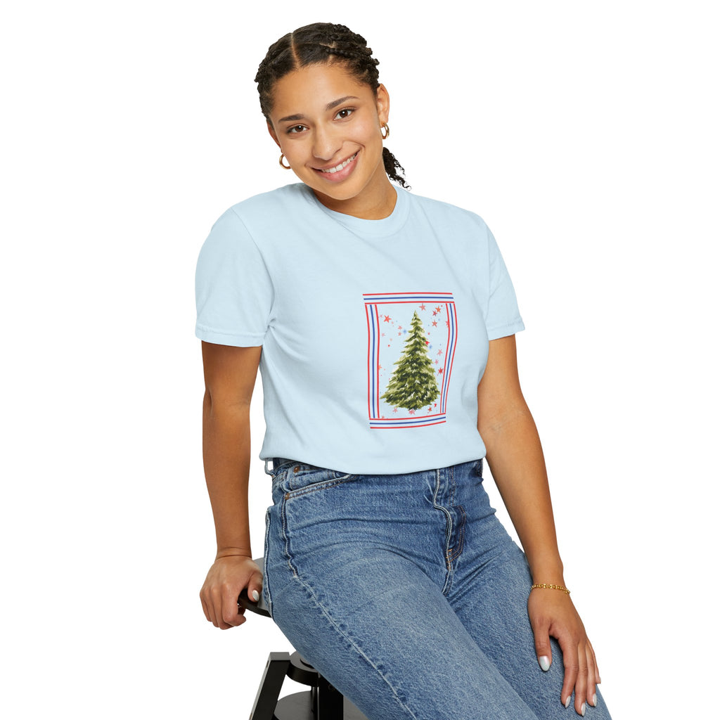 Christmas Tree Graphic T-Shirt | Unisex | 100% Cotton | American Pride Spirit