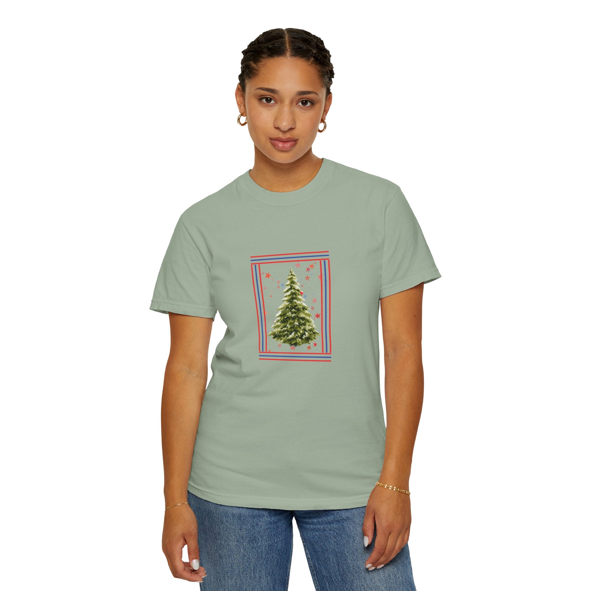Christmas Tree Graphic T-Shirt | Unisex | 100% Cotton | American Pride Spirit