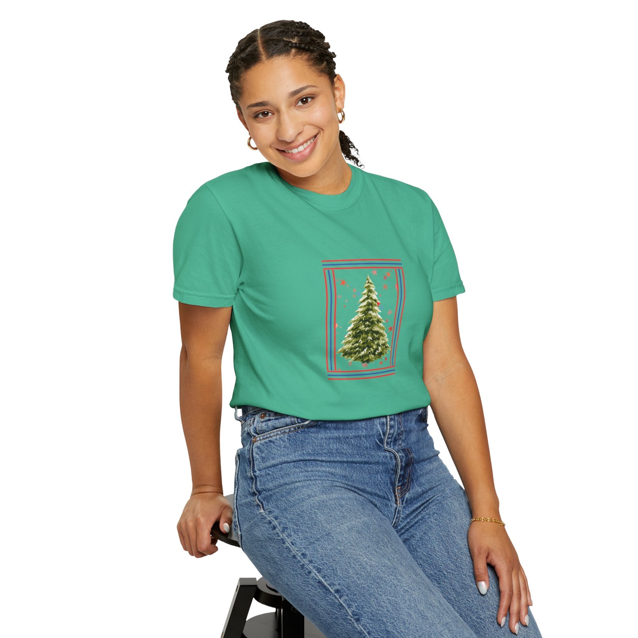 Christmas Tree Graphic T-Shirt | Unisex | 100% Cotton | American Pride Spirit