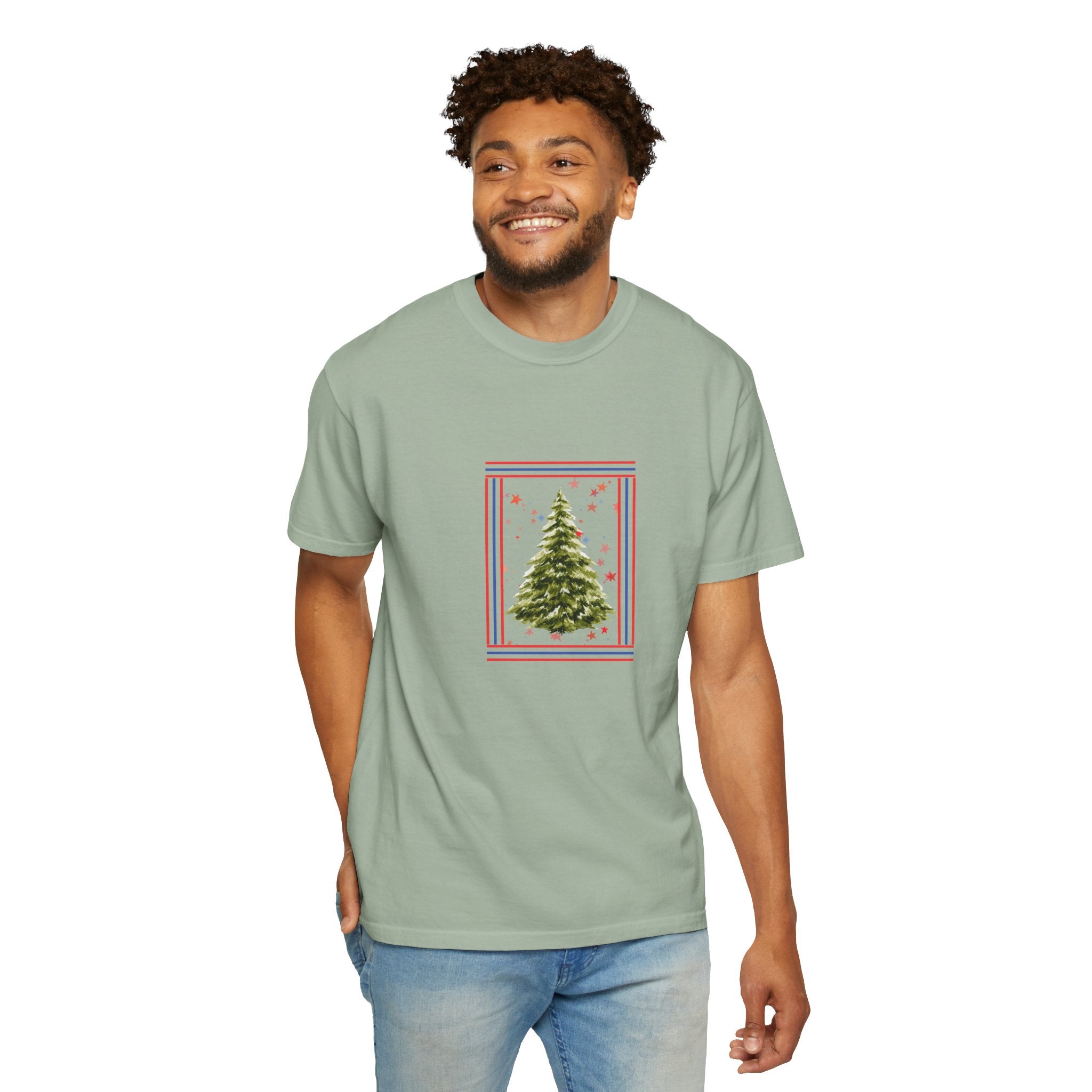 Christmas Tree Graphic T-Shirt | Unisex | 100% Cotton | American Pride Spirit