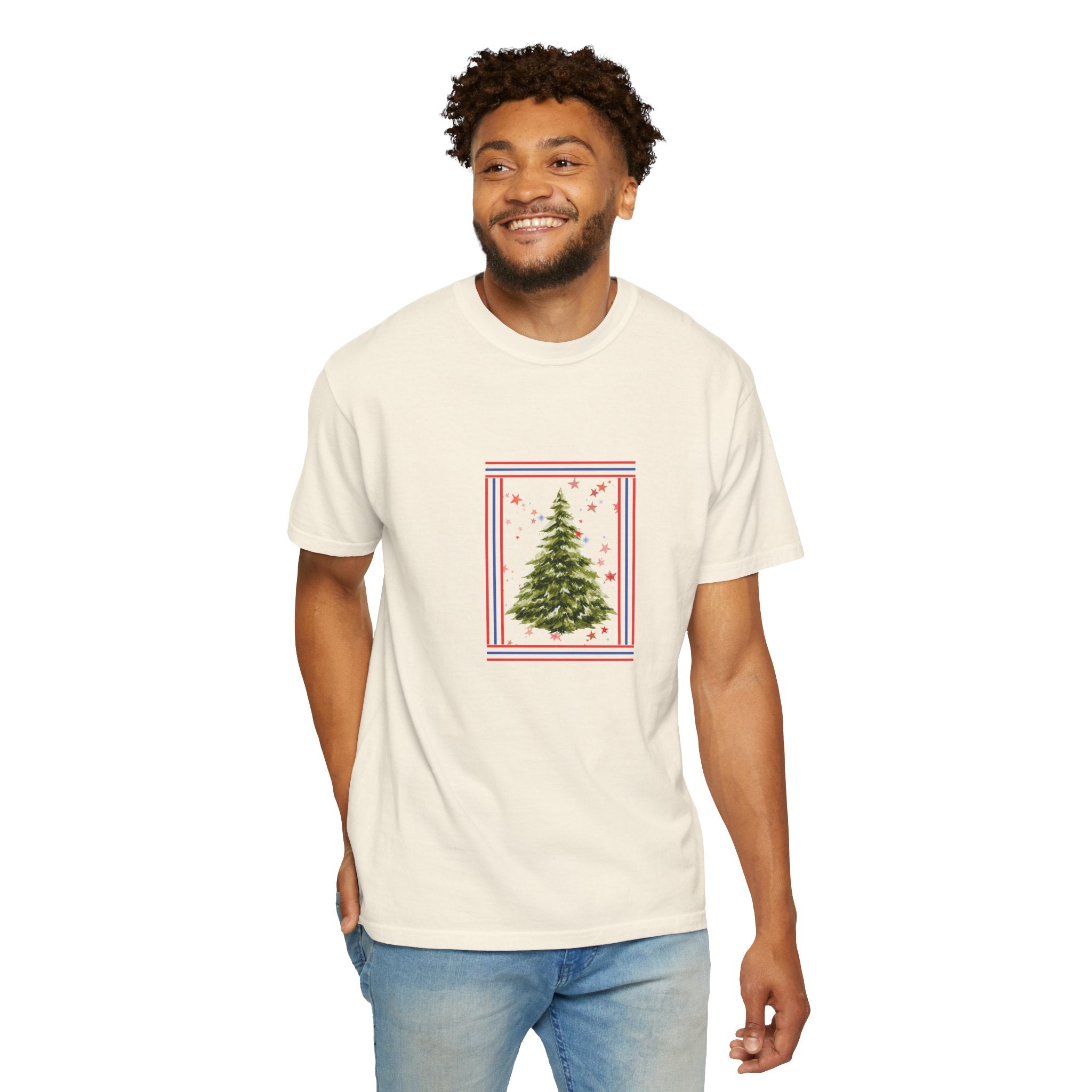 Christmas Tree Graphic T-Shirt | Unisex | 100% Cotton | American Pride Spirit