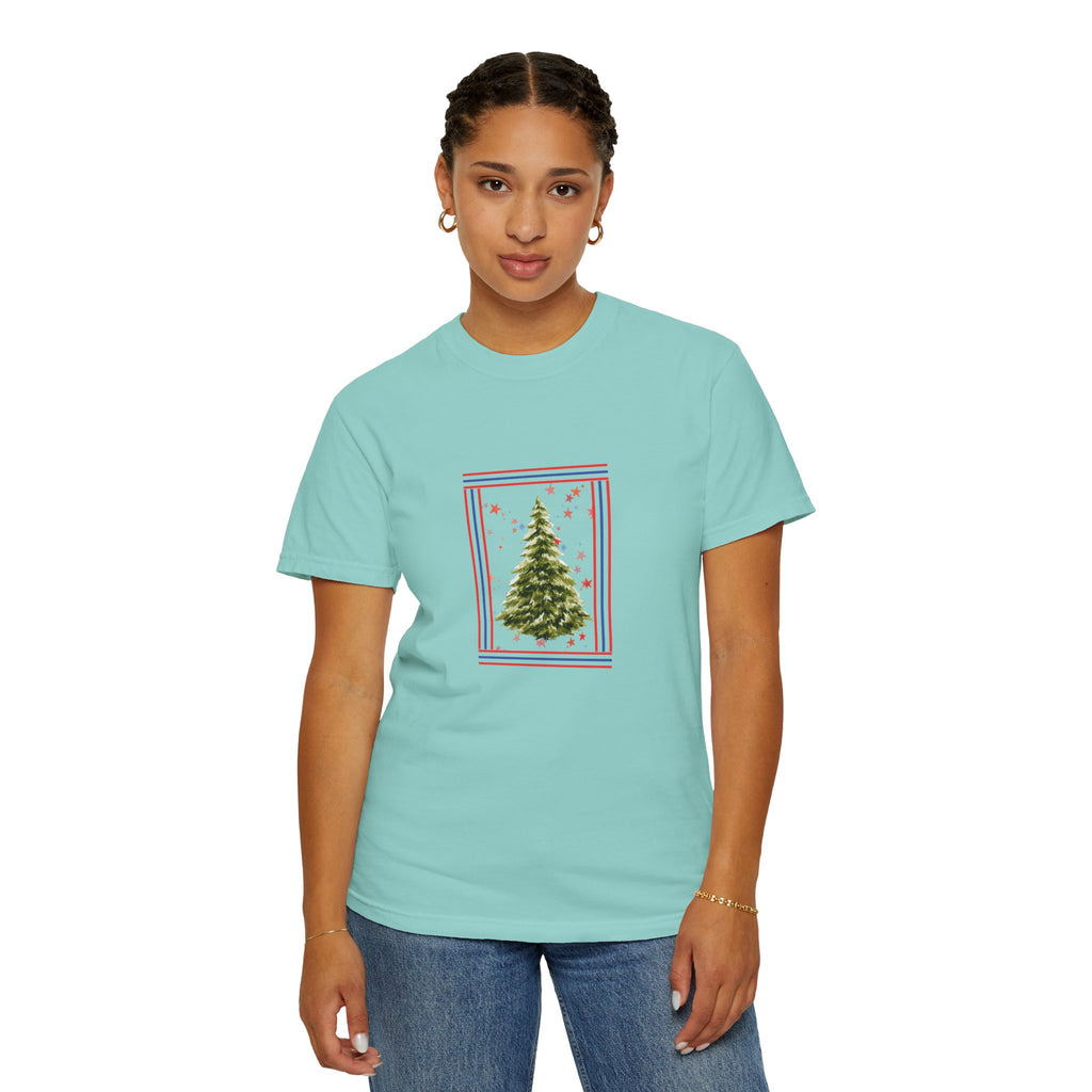 Christmas Tree Graphic T-Shirt | Unisex | 100% Cotton | American Pride Spirit