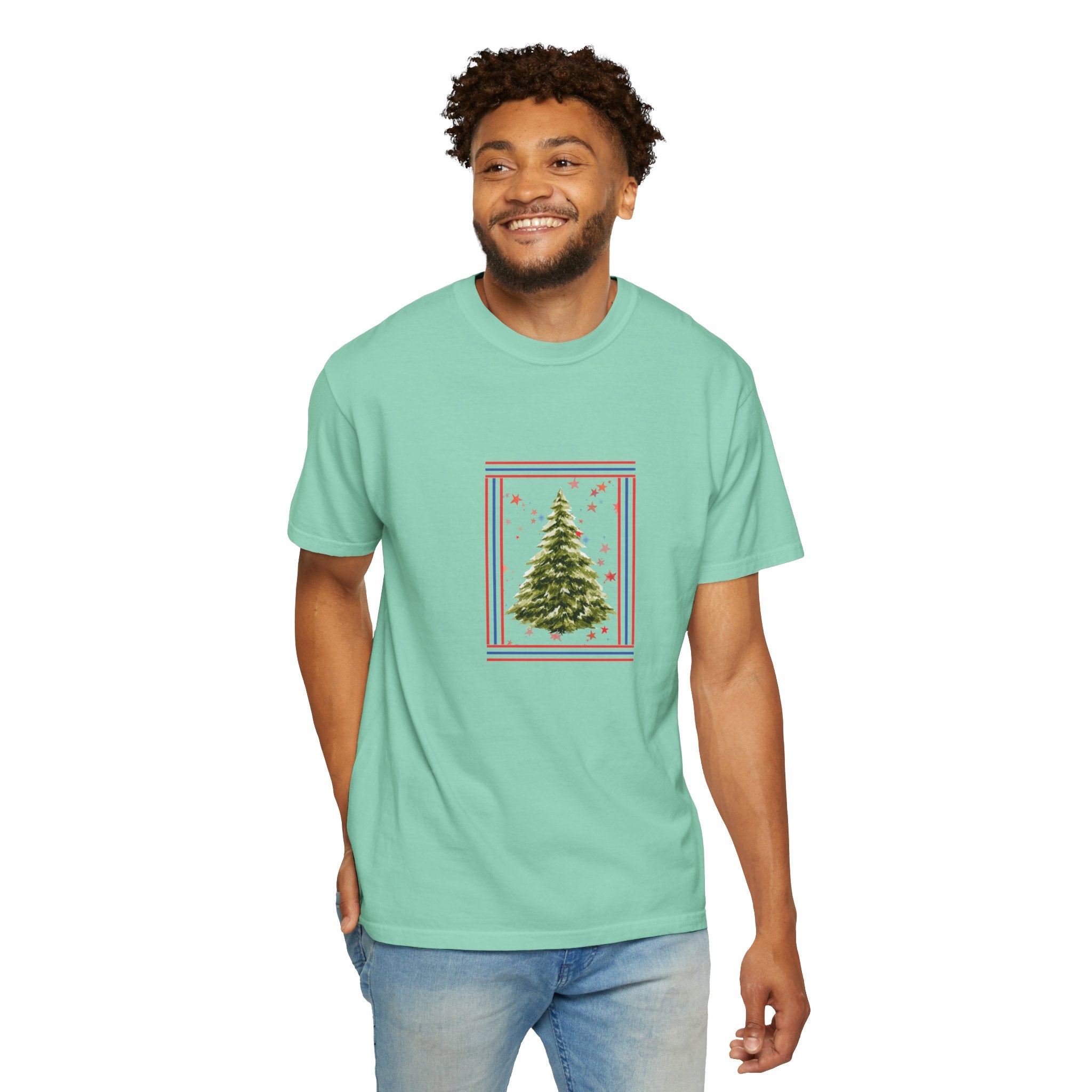 Christmas Tree Graphic T-Shirt | Unisex | 100% Cotton | American Pride Spirit