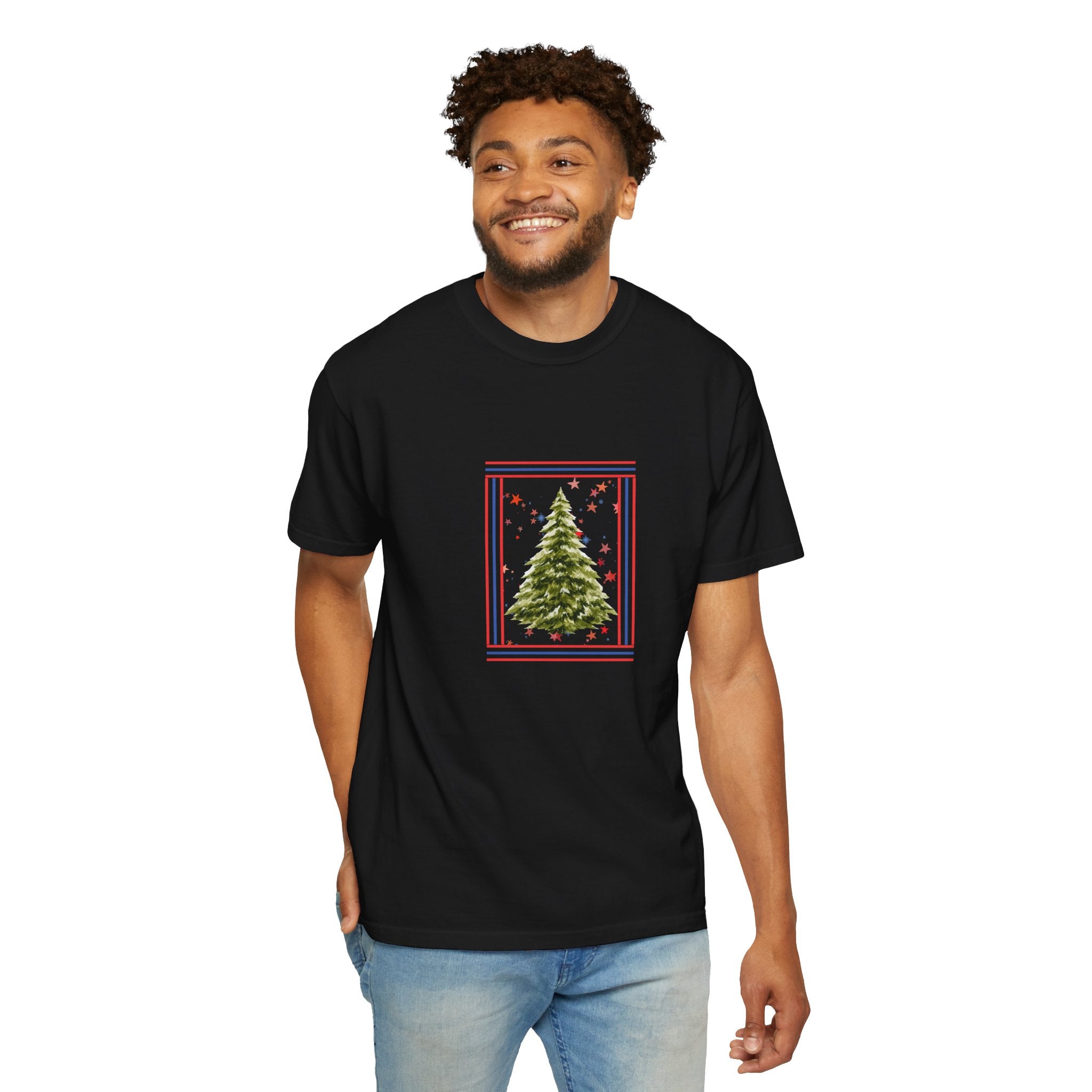 Christmas Tree Graphic T-Shirt | Unisex | 100% Cotton | American Pride Spirit