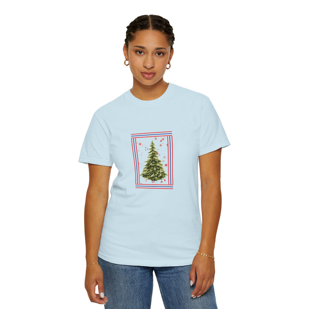 Christmas Tree Graphic T-Shirt | Unisex | 100% Cotton | American Pride Spirit