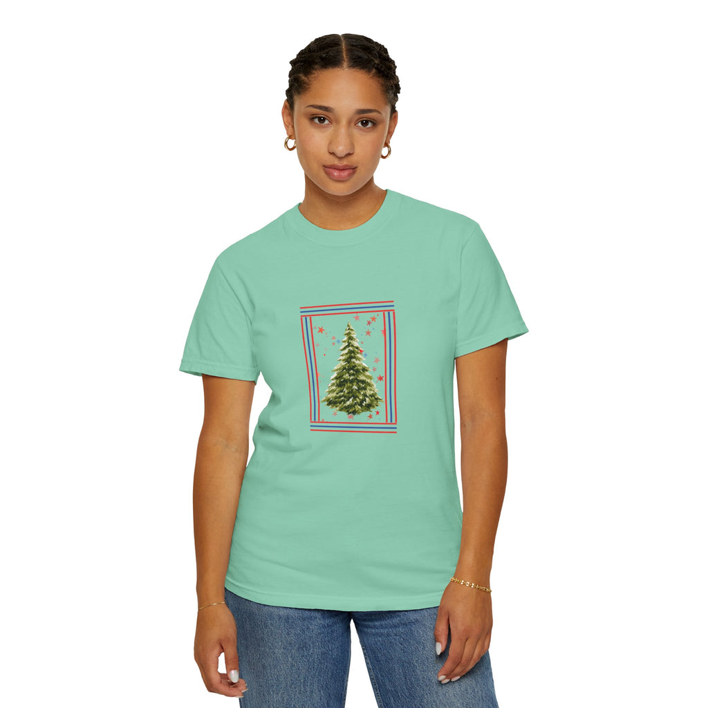 Christmas Tree Graphic T-Shirt | Unisex | 100% Cotton | American Pride Spirit