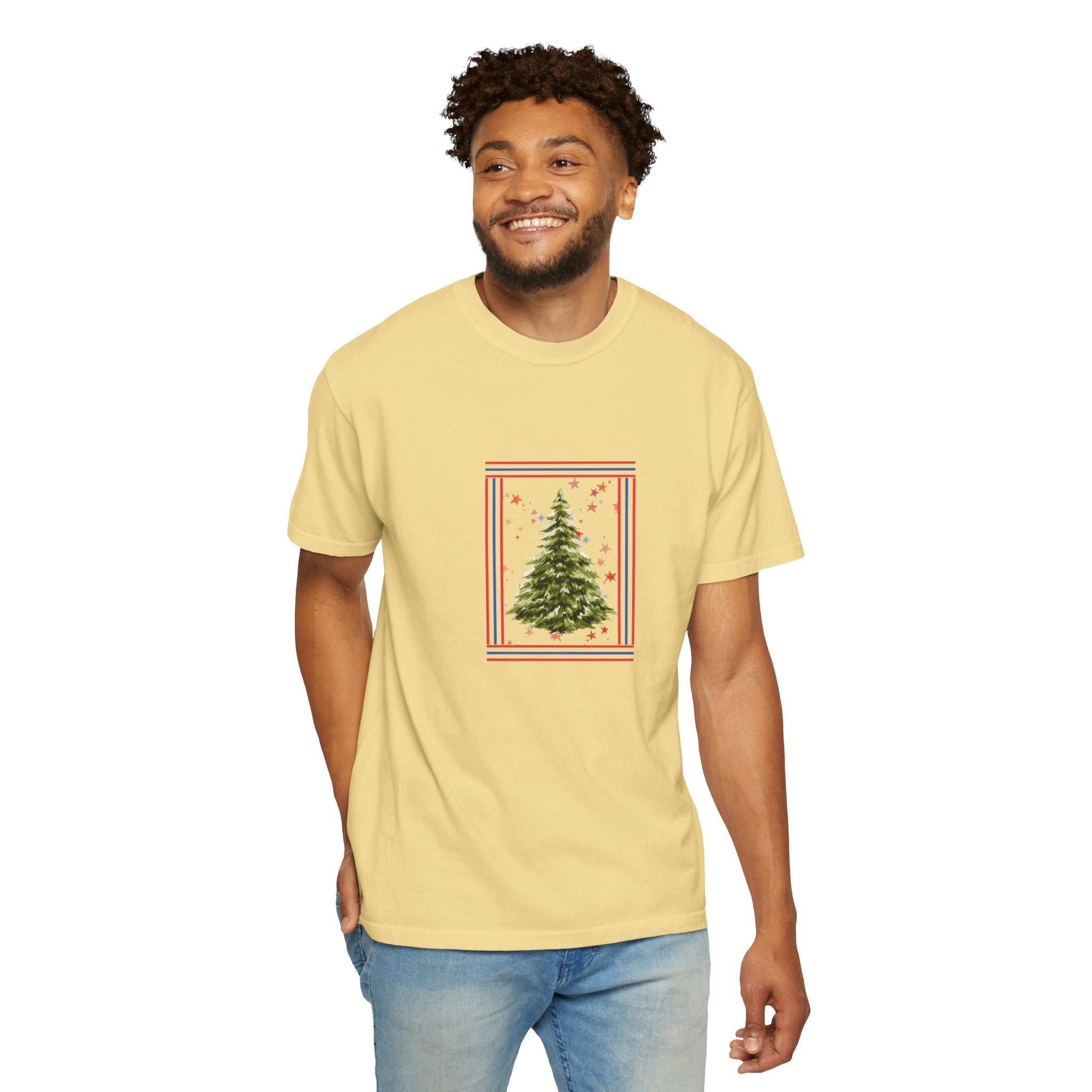 Christmas Tree Graphic T-Shirt | Unisex | 100% Cotton | American Pride Spirit
