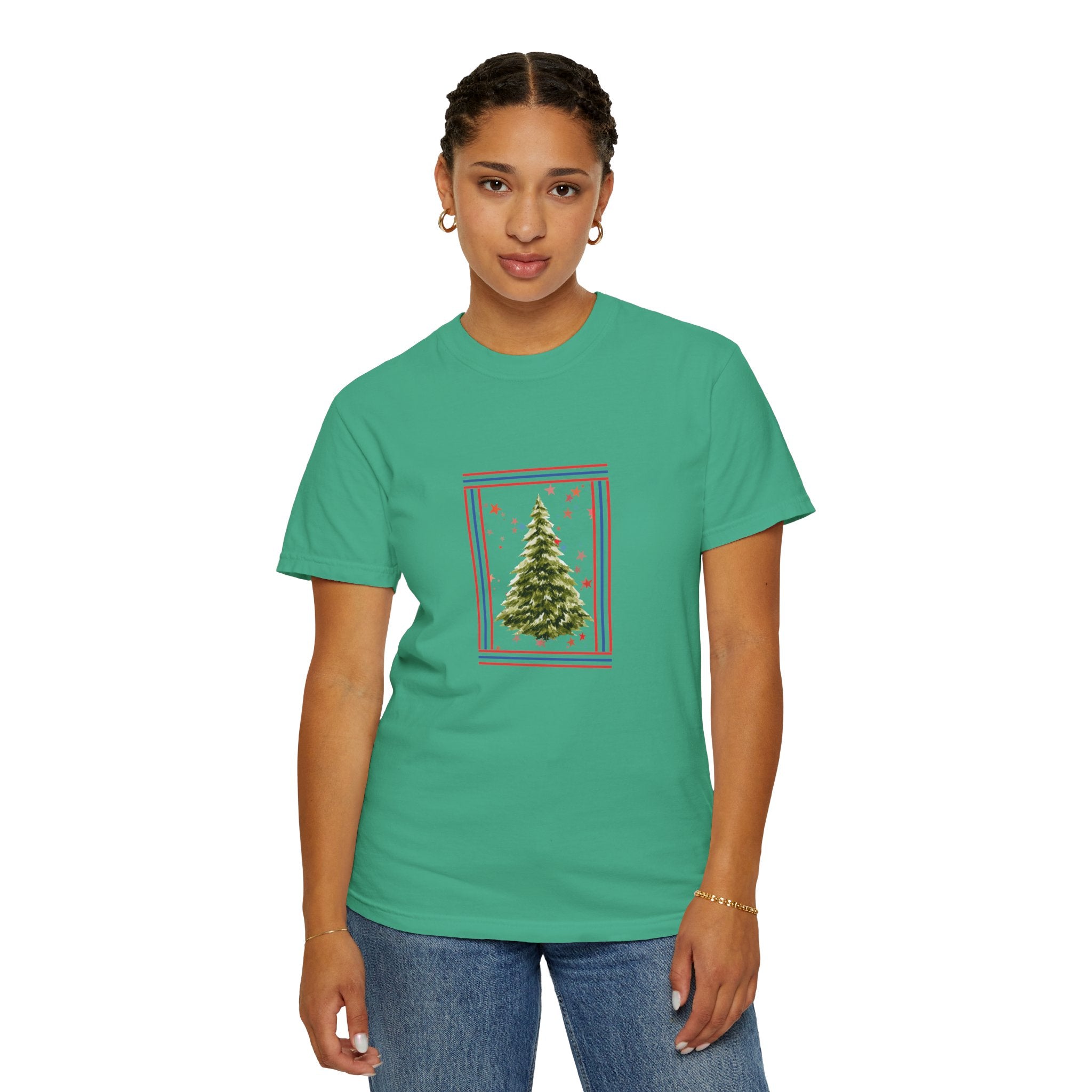 Christmas Tree Graphic T-Shirt | Unisex | 100% Cotton | American Pride Spirit