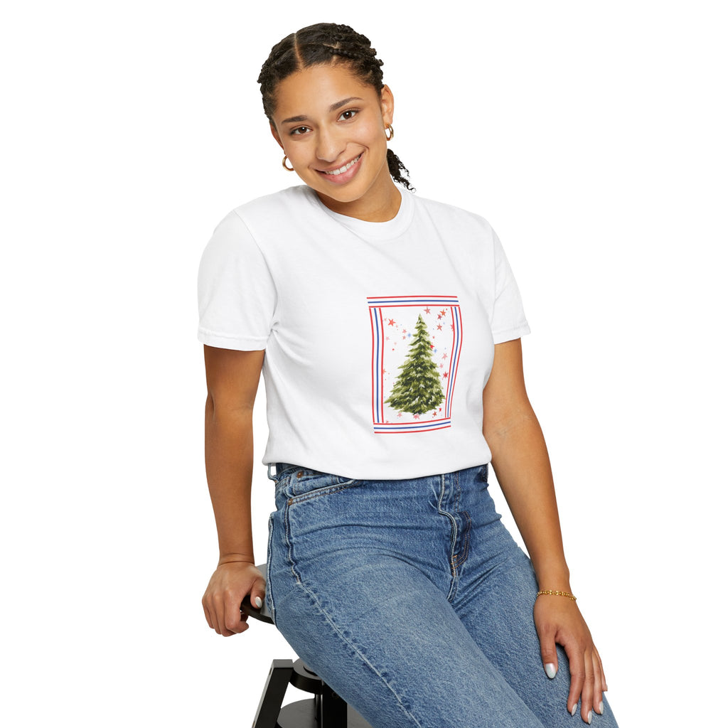 Christmas Tree Graphic T-Shirt | Unisex | 100% Cotton | American Pride Spirit