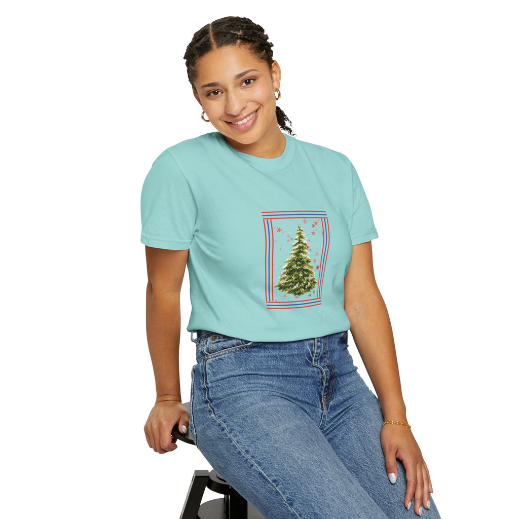Christmas Tree Graphic T-Shirt | Unisex | 100% Cotton | American Pride Spirit