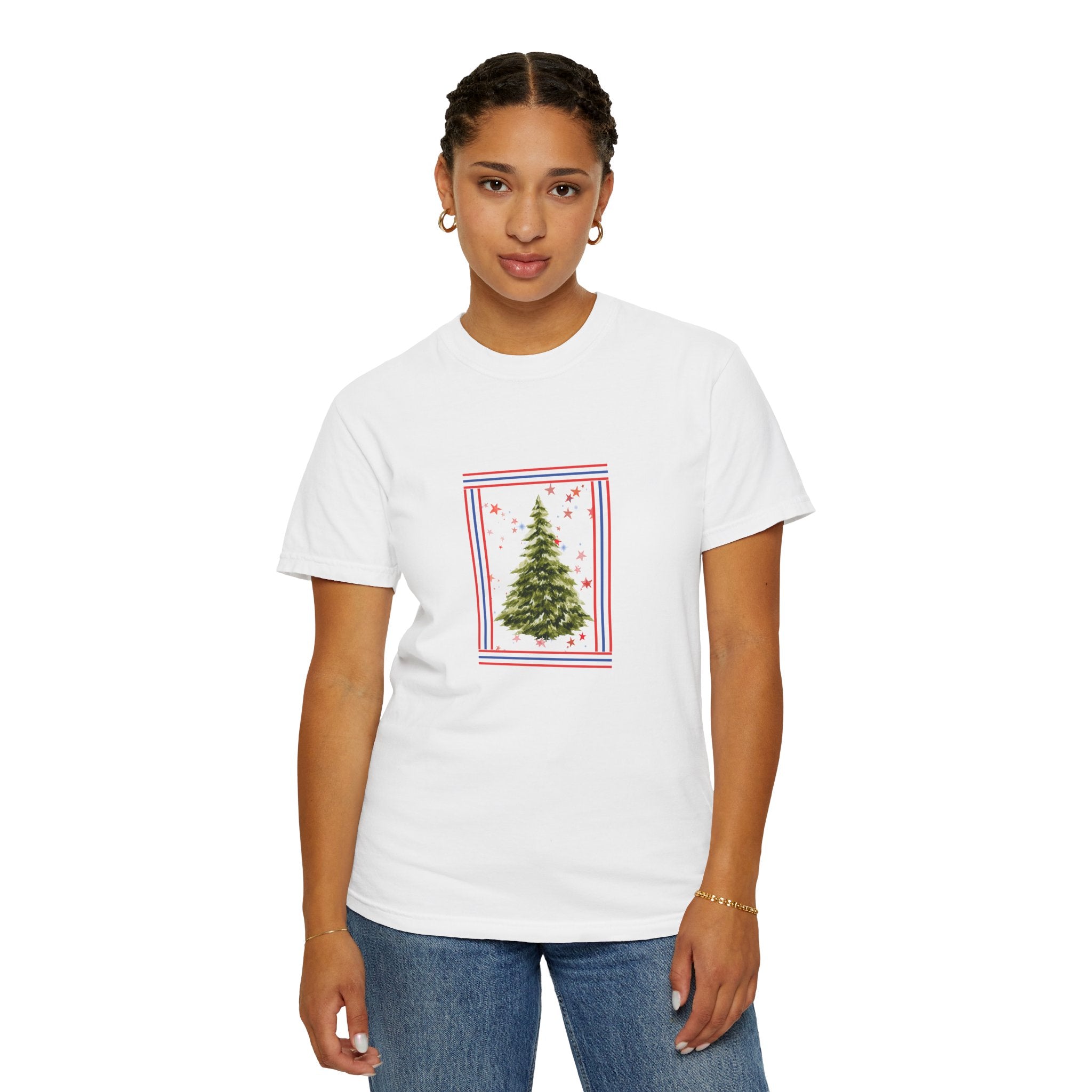 Christmas Tree Graphic T-Shirt | Unisex | 100% Cotton | American Pride Spirit