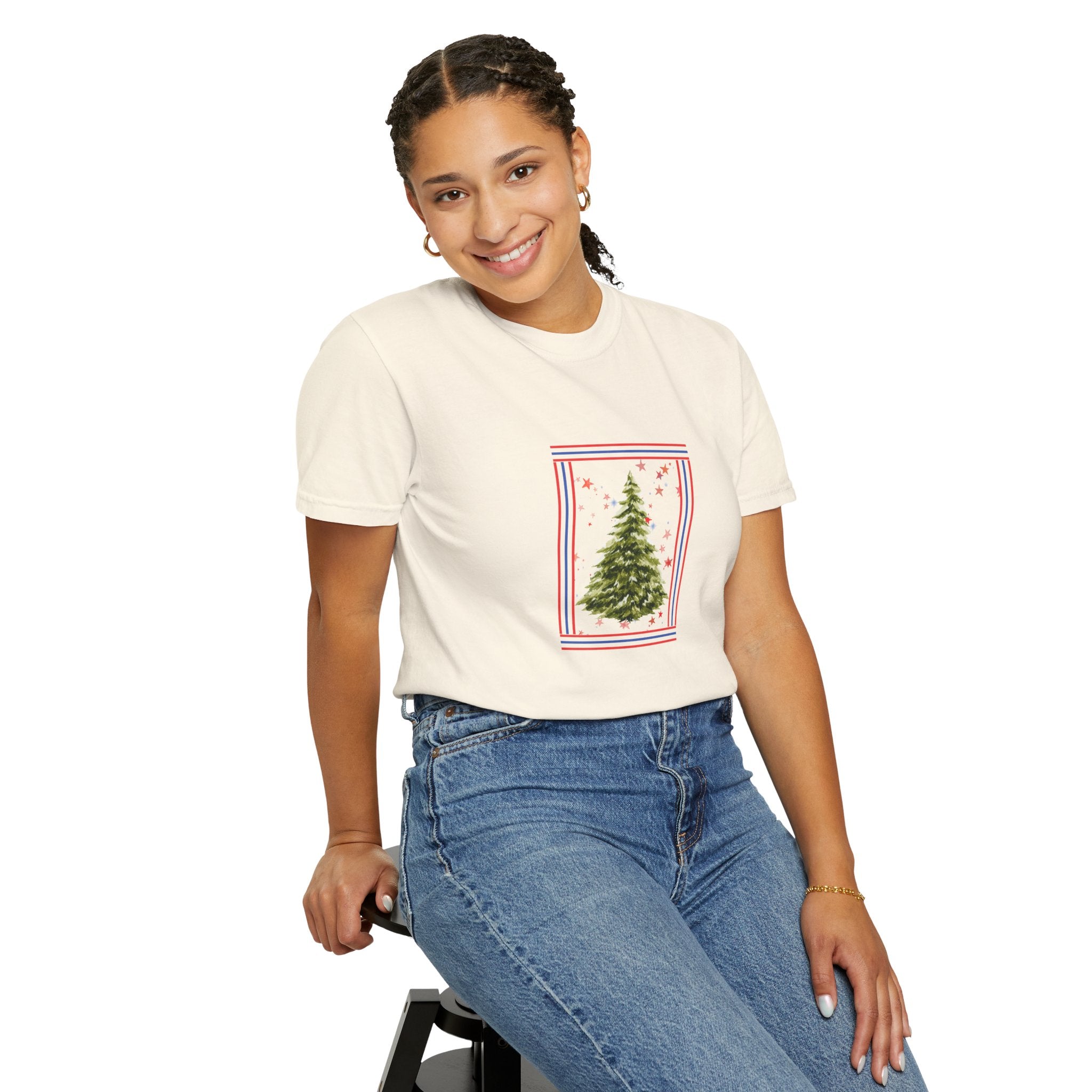 Christmas Tree Graphic T-Shirt | Unisex | 100% Cotton | American Pride Spirit