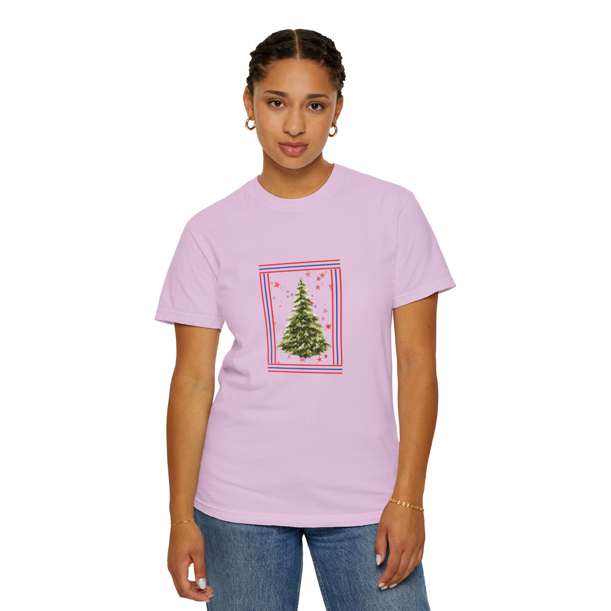 Christmas Tree Graphic T-Shirt | Unisex | 100% Cotton | American Pride Spirit